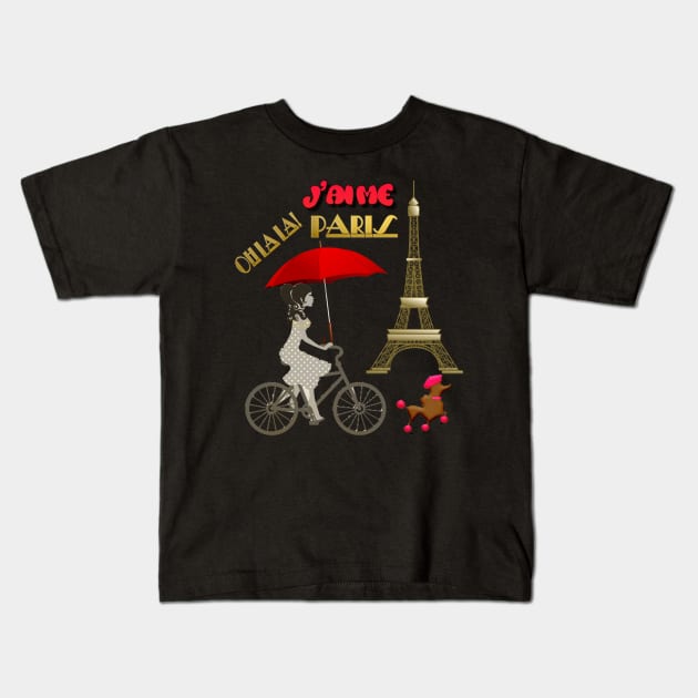 Paris France City of Love Landmarks Eiffel Tower Kids T-Shirt by STYLISH CROWD TEES